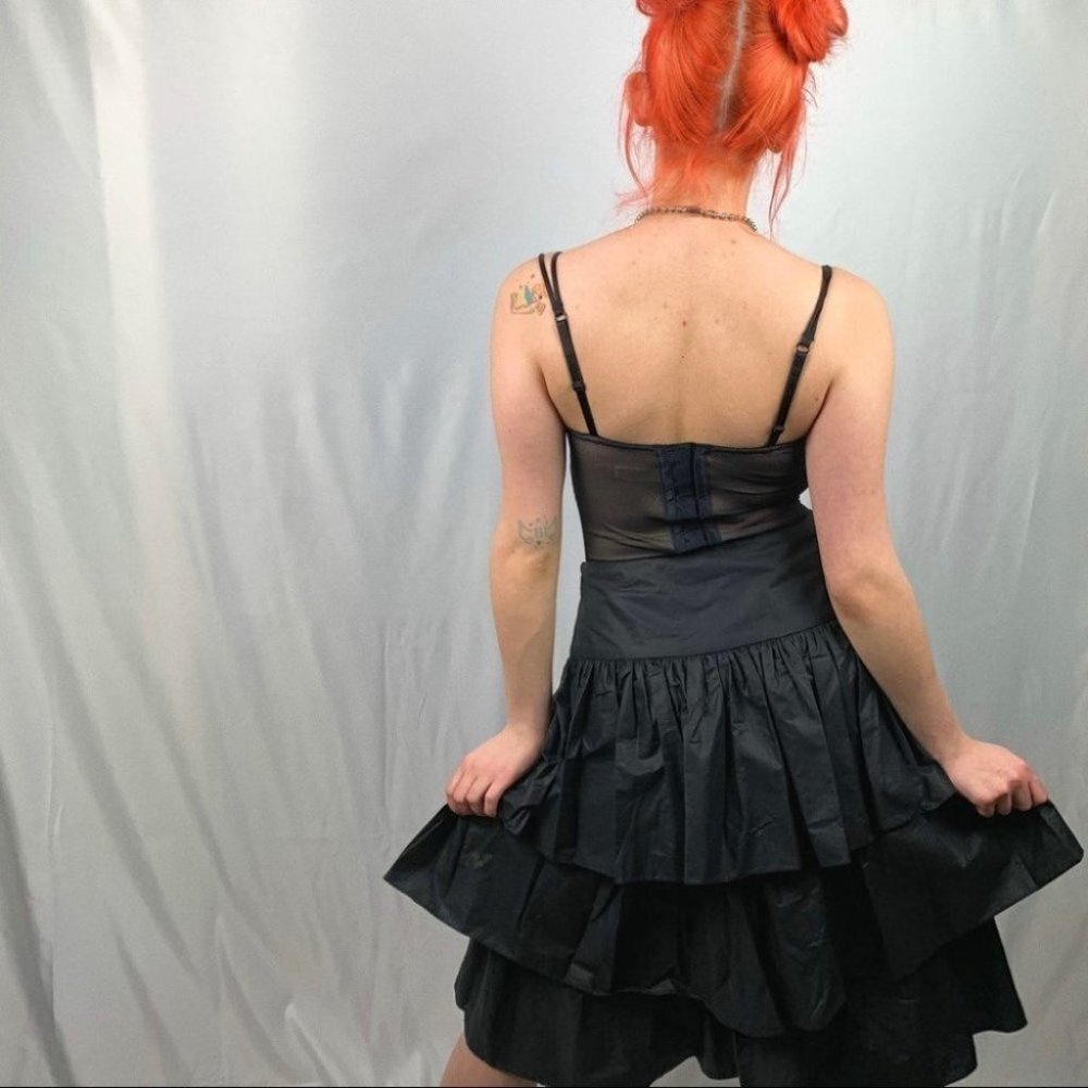 Vintage pat mcdonagh Black Ruffled Skirt - Picture 3 of 8